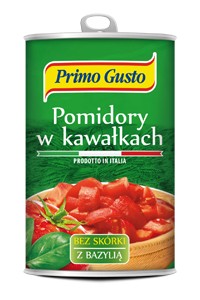 Primo Gusto paradajky v kúskoch s bazalkou 400g