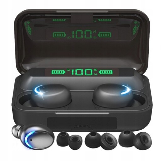 Bezdrôtové slúchadlá do uší F9+ PRO Športová powerbanka Bluetooth 5.1
