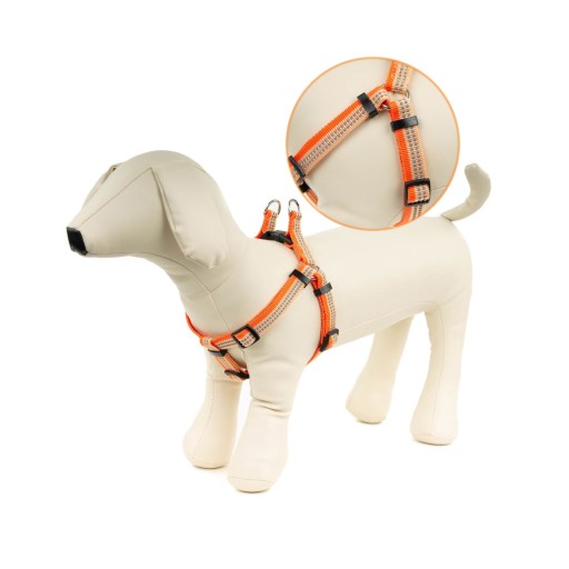 Postroj pre psa TREND STRIPE 30-50cm Oranžový 15mm