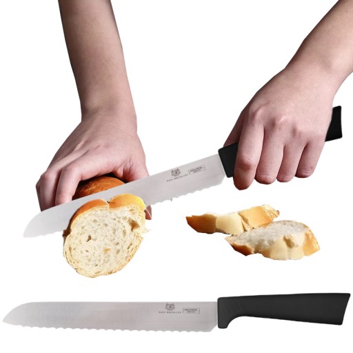DOMÁCI GASTRONOMICKÝ NÔŽ DLHÝ NA CHLEBA CHLEBOVÝ PLÁŠKA SO ZUBMI 20 CM