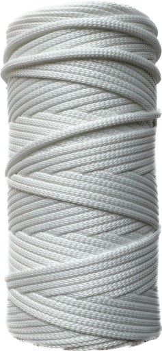 Plochá biela polyesterová šnúra 5 mm 100 m