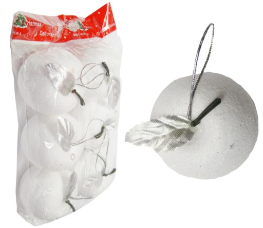 Ozdoby na vianočný stromček, vianočná dekorácia, trblietavé jabĺčka, 6 cm, 6 ks