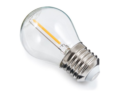 E27 1,3W vláknová LED žiarovka - Teplá biela