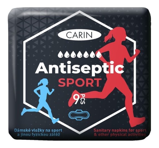 Carin Antiseptic Sport Ultratenké hygienické vložky 9 ks