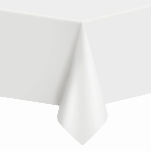 Jednorazový FÓLIOVÝ OBRUS biely 274 cm x 137 cm na narodeniny