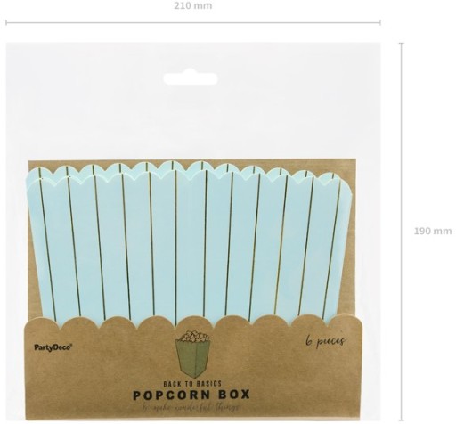 POPPORNOVÉ BOXY, modré, zlaté PRÚHY, 6 ks