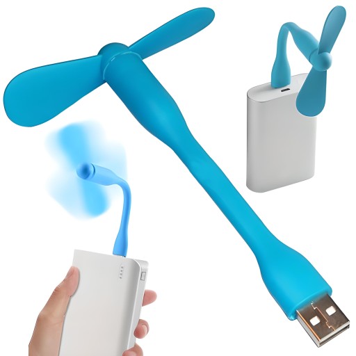 USB VENTILÁTOR SILIKÓNOVÝ VENTILÁTOR PRE LAPTOP, TELEFÓN, POČÍTAČ POWERBANK