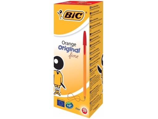 BIC ORANŽOVÉ ČERVENÉ PERO