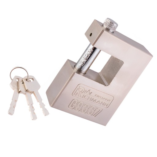 OCEĽOVÝ ZÁMEK MODEL VISIACI ZÁMOK 70mm SOLID + 3 KĽÚČE RICHMANN C9337