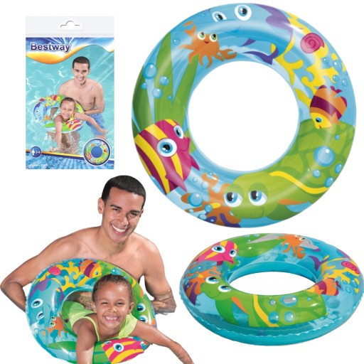 Nafukovací kruh pre deti 3-6 rokov na plávanie vo vode 56 cm Bestway 36013