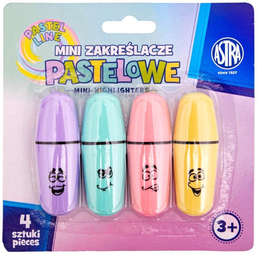 Astra MINI PASTELOVÉ ZVÝRAZŇOVAČE Súprava 4 kusov