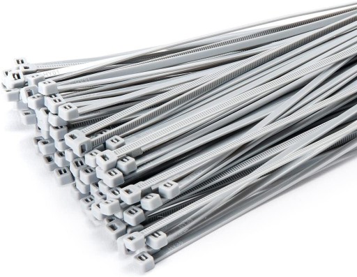 100x ŠEDÉ VIAZAČKY KABELOVÉ VIAZAČKY 4,8X300 mm