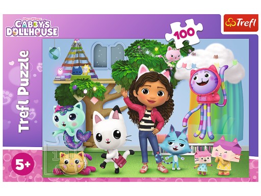 TREFL Puzzle Domček pre mačku GABI 100 dielikov Puzzle GABBYS DOLLHOUSE KITKI