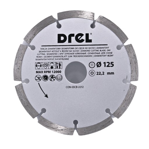 DIAMANTOVÝ DISK 125 x 22,2 SEGMENTOVÁ UPEVŇOVACIA ZÁSUVKA