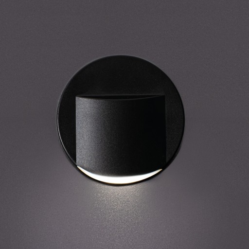 LED svietidlo na schodisko 3000K 15lm CIRCLE BLACK KANLUX