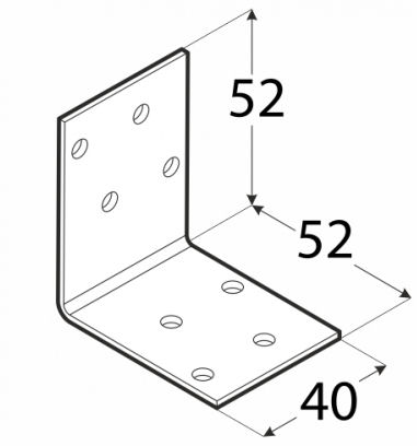 KONEKTORY MONTÁŽNY UHOL 52x52x40x2,0 KM17