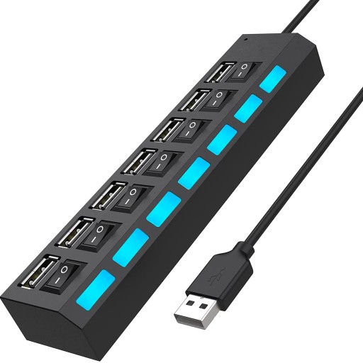 7v1 ROZBOČOVACÍ SPÍNAČ RÝCHLY USB 2.0 ROZBOČOVAČ 7 PORTOV