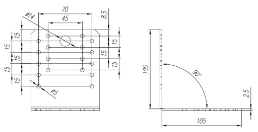 KL5 TESÁRSKY UHOL KĹBU 105x105x90x2,5