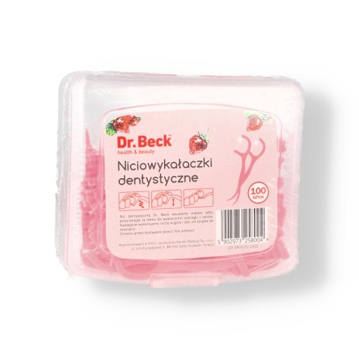 STRAWBERRY DENTAL THROSS PICKS balenie 100 ks.