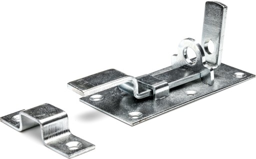 Závora dverí, západka visiaceho zámku, ZAOHNUTÁ 100 mm