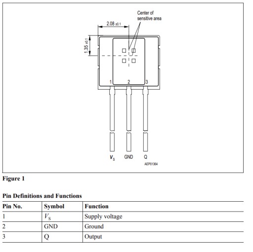 Hallov senzor TLE4905L HALOTRON 05L