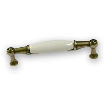 SIRO 1699-107PF21ZN48 nábytková rukoväť porcelán, staromosadz