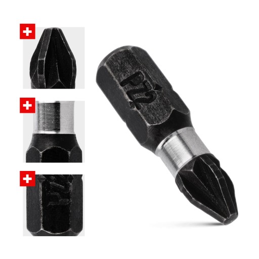 Nárazový bit PZ2 Nárazový bit 25mm | Nárazový bit pre skrutkovač 2 ks.