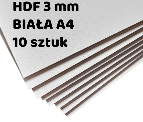 HDF doska 3mm, formát A4, Biela - 10 kusov