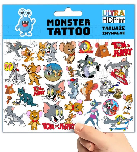 UMÝVAJÚCE DOČASNÉ TETOVANIE PRE DETI TOM A JERRY ORIGINÁLNE DIZAJNY