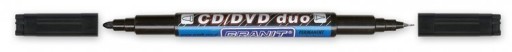 OBOJSTRANNÝ ZNAČOVAČ DUO TRVALÝ ŽULOVÝ VODEODOLNÝ CD/DVD NA SKLO KOV