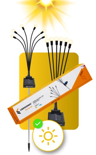 SOLÁRNE ZÁHRADNÉ LAMPY GULE 6XLED GULE NA POHON SOLÁRNEJ LAMPY 1ks