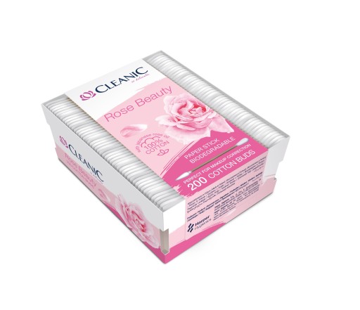 Vatové tyčinky Cleanic Rose Beauty 200 ks.