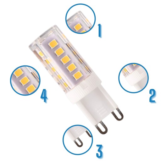 G9 LED ŽIAROVKA 3W 3000K 270lm TEPLÁ FARBA Do obývačky, spálne, EFEKTÍVNA