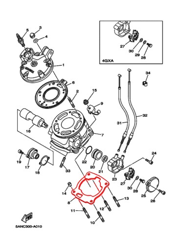 Tesnenie valca pre Yamaha DT TDR TZR 125
