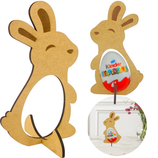 ZAJAČIK NA VAJÍČKO KINDER ZAJAC VEĽKONOČNÝ STOJAN 15CM DREVENÝ
