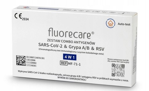 TEST COMBO 4v1 COVID-19, AB Flu, RSV FLUORECARE platnosť 10/2025 - 1 ks