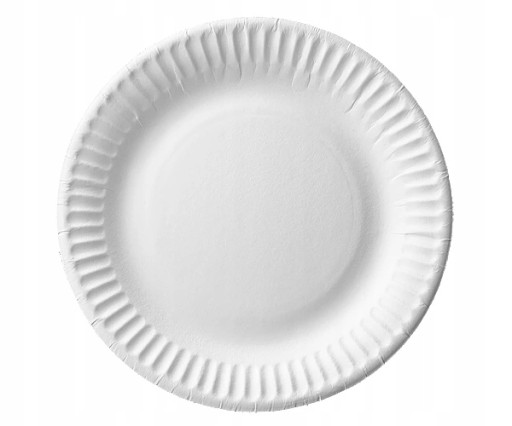 Jednorazové papierové dezertné taniere, biele, 18 cm, 100 kusov, EKO