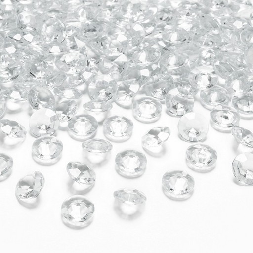 DIAMANTY na stoly, 100 ks, CLEAR krst