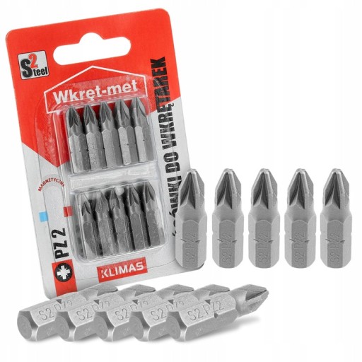 Skrutkovacie bity bity PZ2 25mm KLIMAS 10 ks.