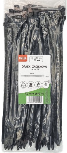 KABELOVÉ VIAZAČKY UV ČIERNA 7,6X300