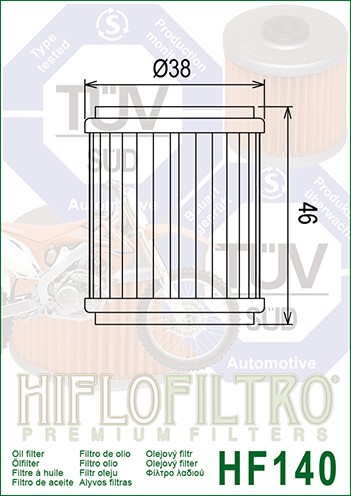 OLEJOVÝ FILTER HIFLOFILTRO HF140
