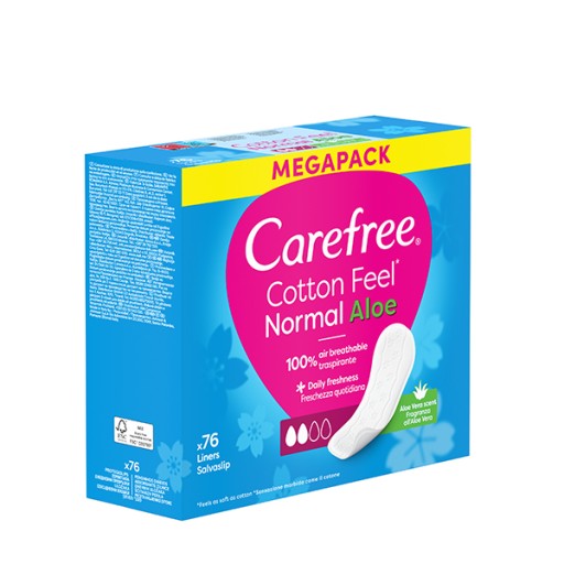 CAREFREE Cotton Feel Normal Aloe hygienické vložky 76 kusov