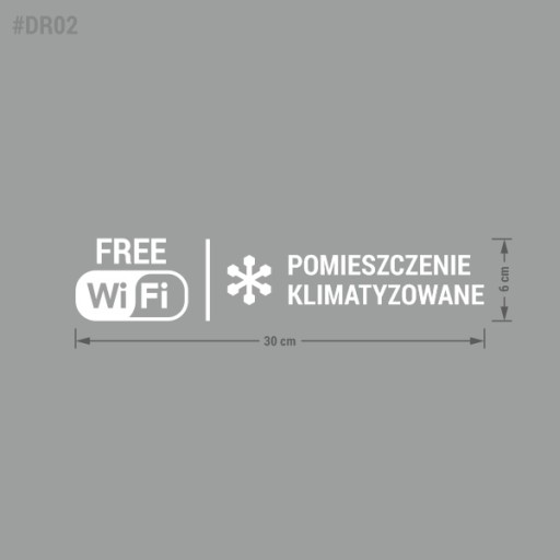 Nálepka - Bezplatné Wi-Fi pripojenie na internet, klimatizácia. 6x30