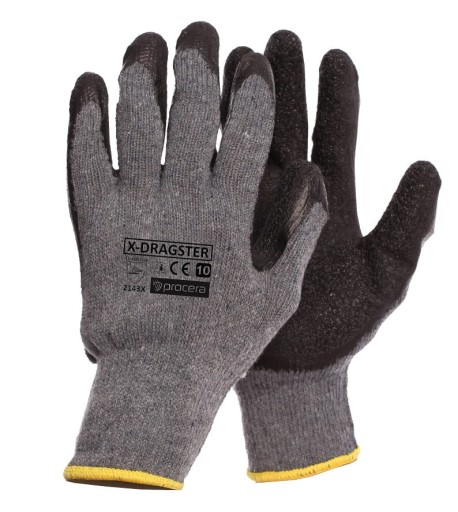Pracovné rukavice X-DRAGSTER Latex/Polyester Odolnosť 2-1-4-3 EN-388 9