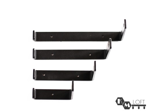 Držiak police čierna loft 20 cm podperná montáž