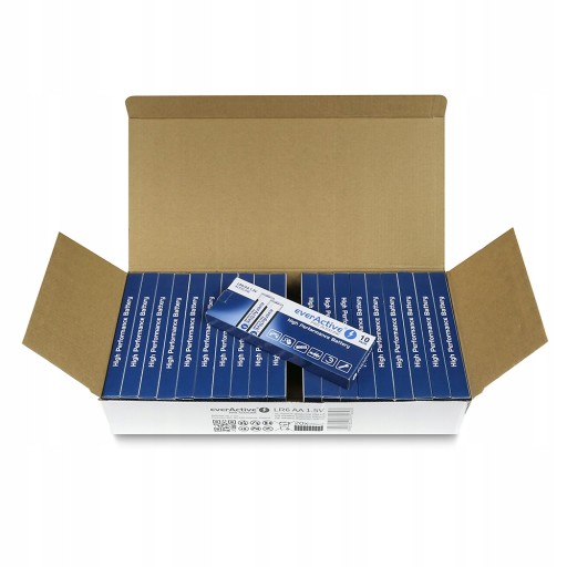 10x LR6 AA everActive PRO alkalické batérie (balenie)