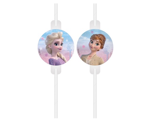 Frozen 2 narodeninové papierové slamky s medailónom