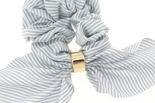 RUB NA VLASY SCRUNCHIE, PRUHOVANÁ MAŠĽA, MODRÁ