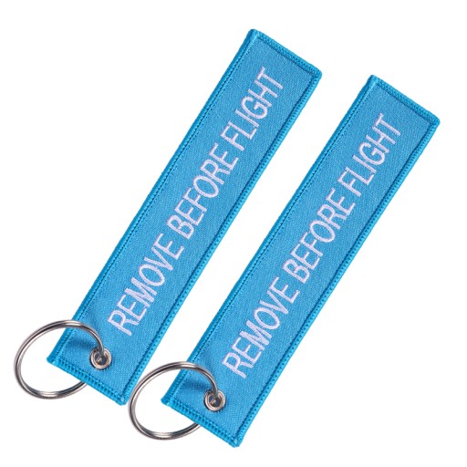 Modrý prívesok na kľúče RBF REMOVE BEFORE FLIGHT