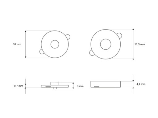 MAGNETICKÁ SVORKA Ø 18 mm - NIKEL - STRIEBORNÁ